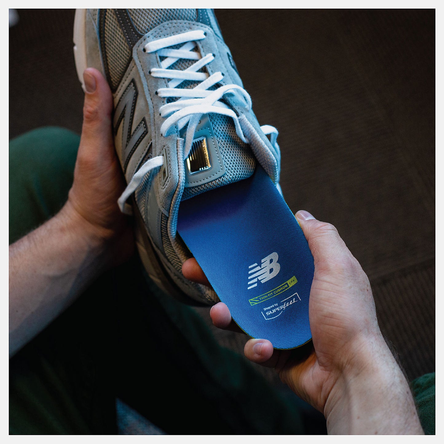 Hi Lite/Black and Blue Running Thin-Fit Cushion CFX Insole | New Balance Accessories
