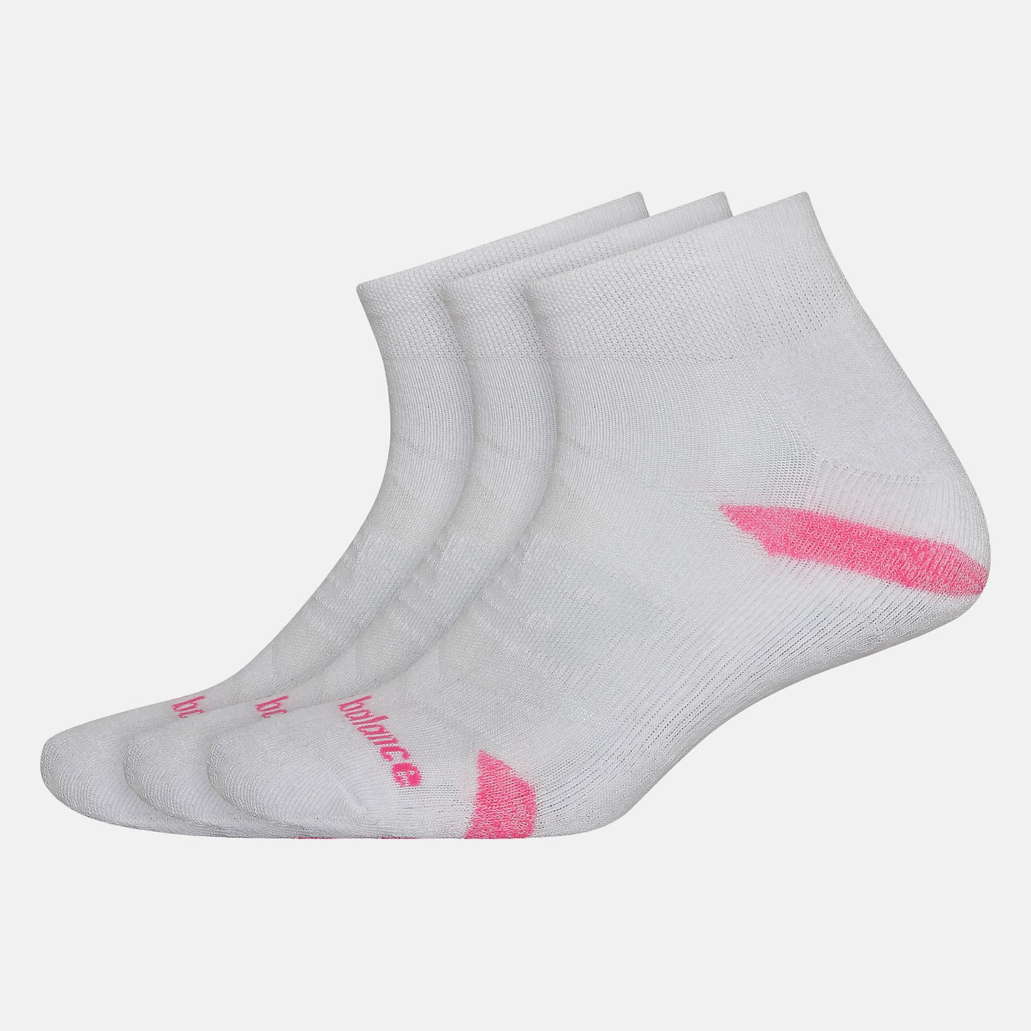 White Multi Performance Cushion Quarter Socks 3 Pack | New Balance Accessories