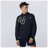 Sulpher Yellow Printed Impact Run Light Pack Jacket | New Balance Clothing