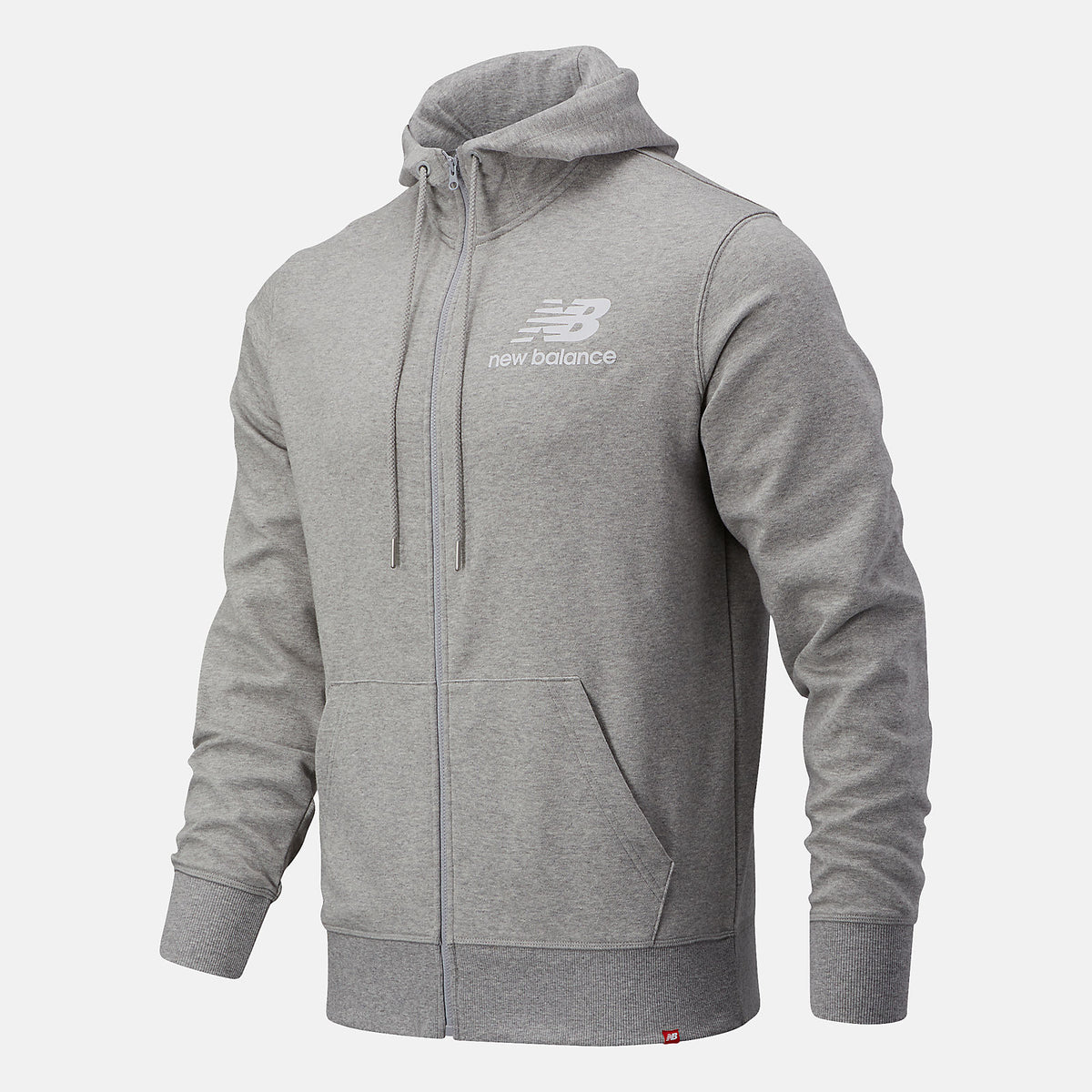 Athletic Grey NB Essentials Stacked Full Zip Hoodie | New Balance Clothing