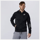 Black Tenacity Fleece Full Zip Hoodie | New Balance Clothing