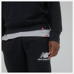 Black Essentials Stacked Logo Sweatpant | New Balance Clothing