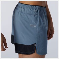 Ocean Grey Impact Run 5 Inch Short | New Balance Clothing
