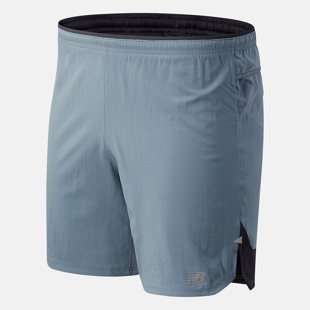 Ocean Grey Impact Run 7 Inch Short | New Balance Clothing