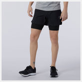 Black Q Speed Fuel 2 in 1 5 Inch Short | New Balance Clothing