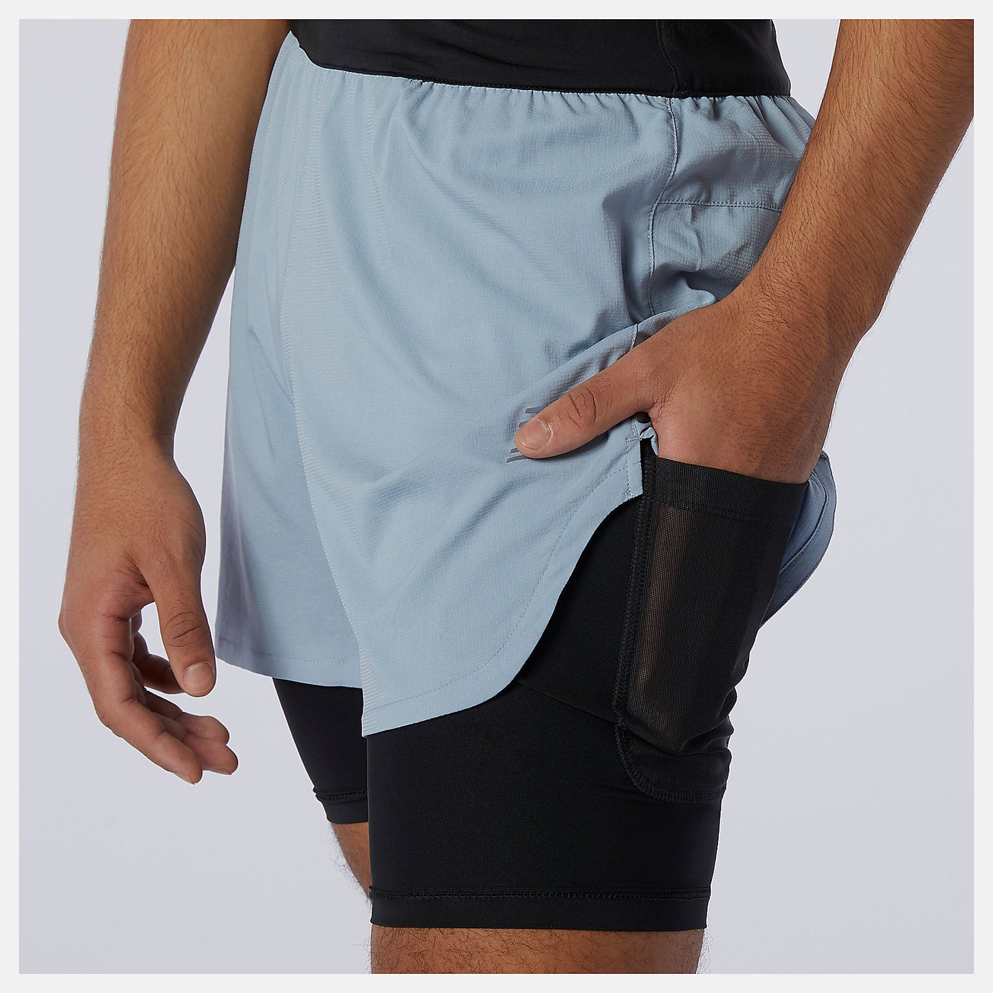 Light Slate Q Speed Fuel 2 in 1 5 Inch Short | New Balance Clothing