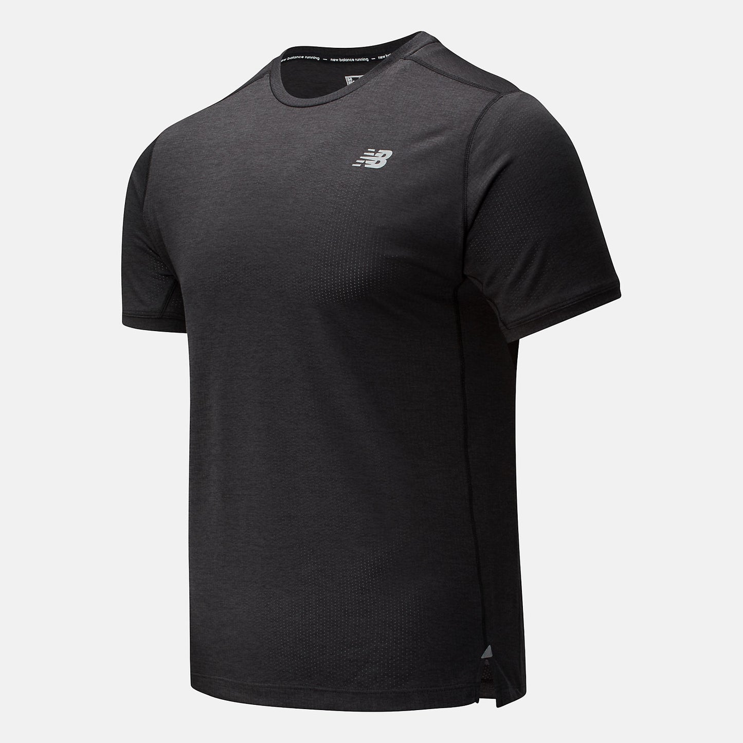 Black Heather Impact Run Short Sleeve | New Balance Clothing