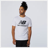 White Essentials Stacked Logo Tee | New Balance Clothing