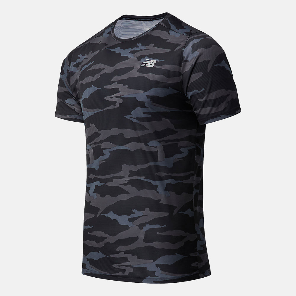 Black Camo Printed Accelerate Short Sleeve | New Balance Clothing