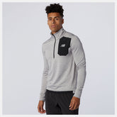 Athletic Grey NB Heat Grid Half Zip | New Balance Clothing