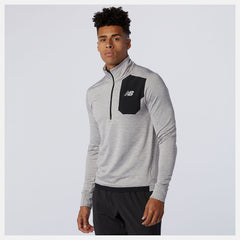 Athletic Grey NB Heat Grid Half Zip | New Balance Clothing