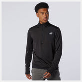Black NB Heat Grid Half Zip | New Balance Clothing