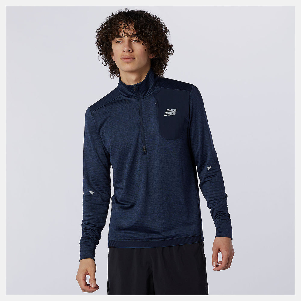 Eclipse Heather NB Heat Grid Half Zip | New Balance Clothing