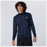 Eclipse Heather NB Heat Grid Half Zip | New Balance Clothing