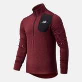 Light Burgundy NB Heat Grid Half Zip | New Balance Clothing