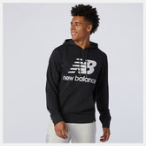 Black NB Essentials Stacked Logo Po Hoodie | New Balance Clothing