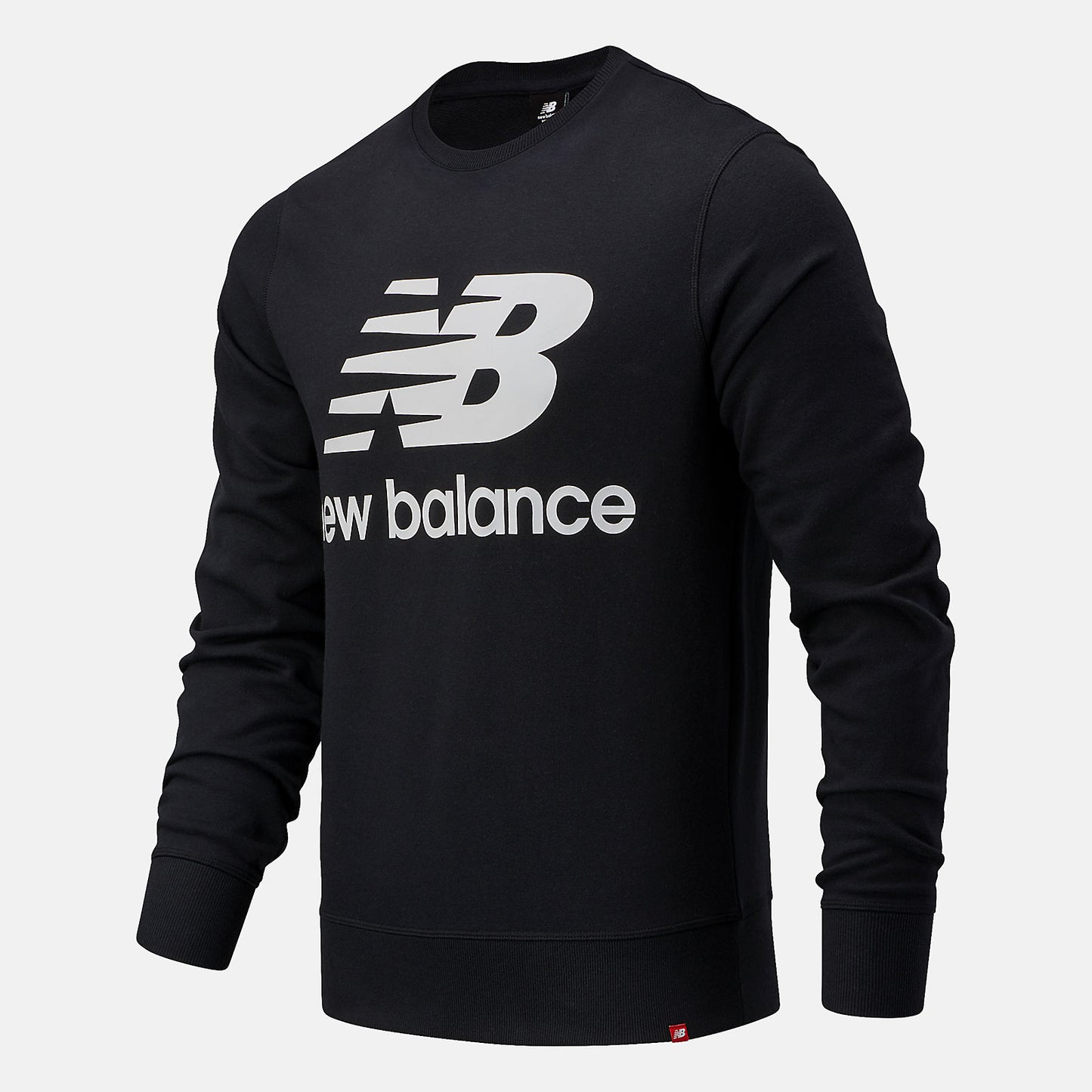 Black NB Essentials Stacked Logo Crew | New Balance Clothing