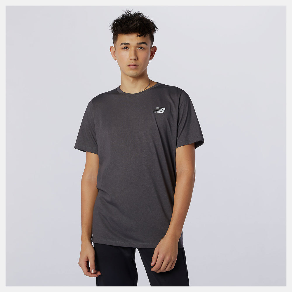 Black Heather Heathertech Tee | New Balance Clothing