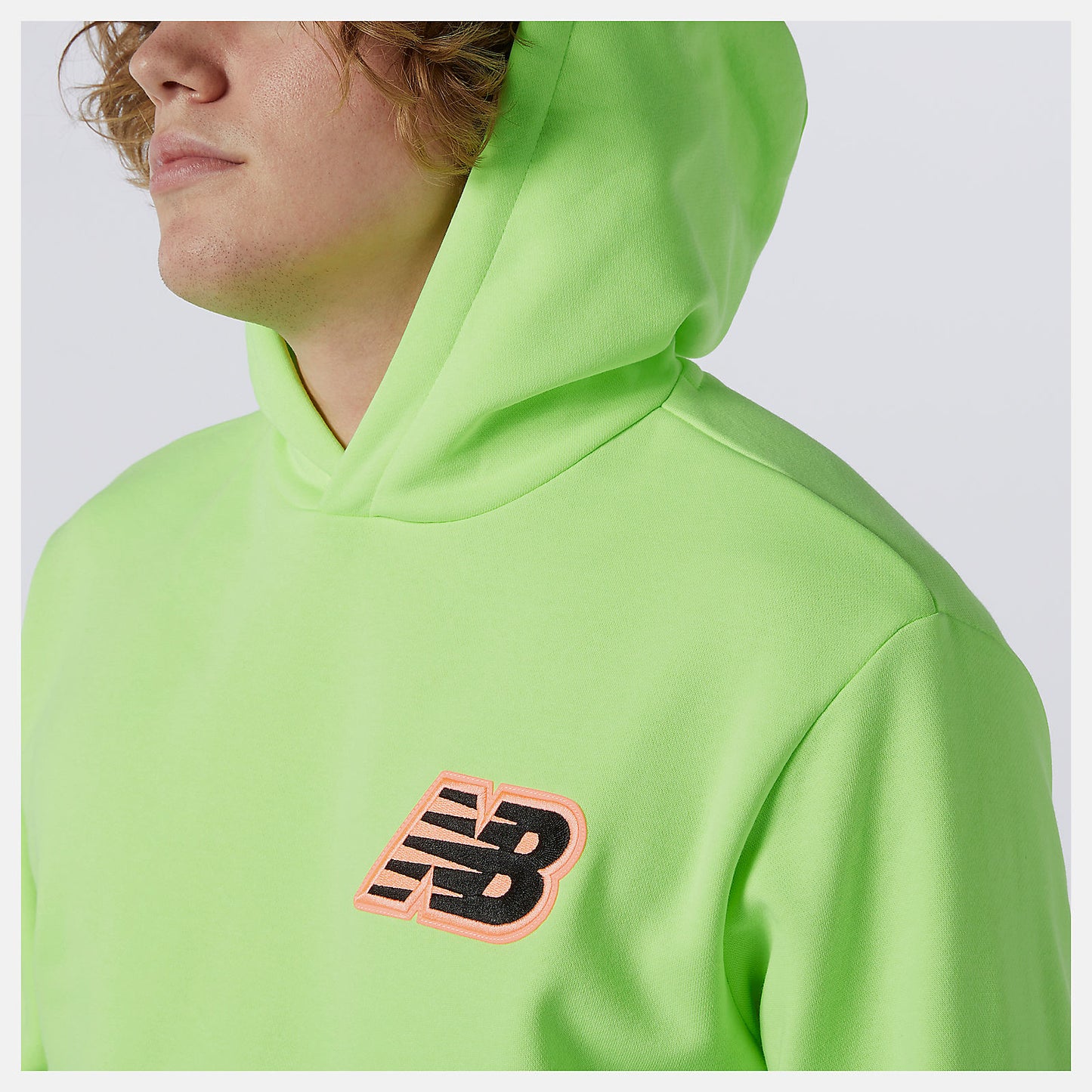 Bleached Lime Glo NB Athletics Psy Varsity Hoodie | New Balance Clothing