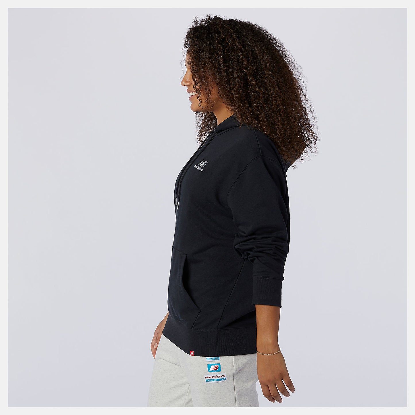 Black NB Essentials Embroidered Hoodie | New Balance Clothing