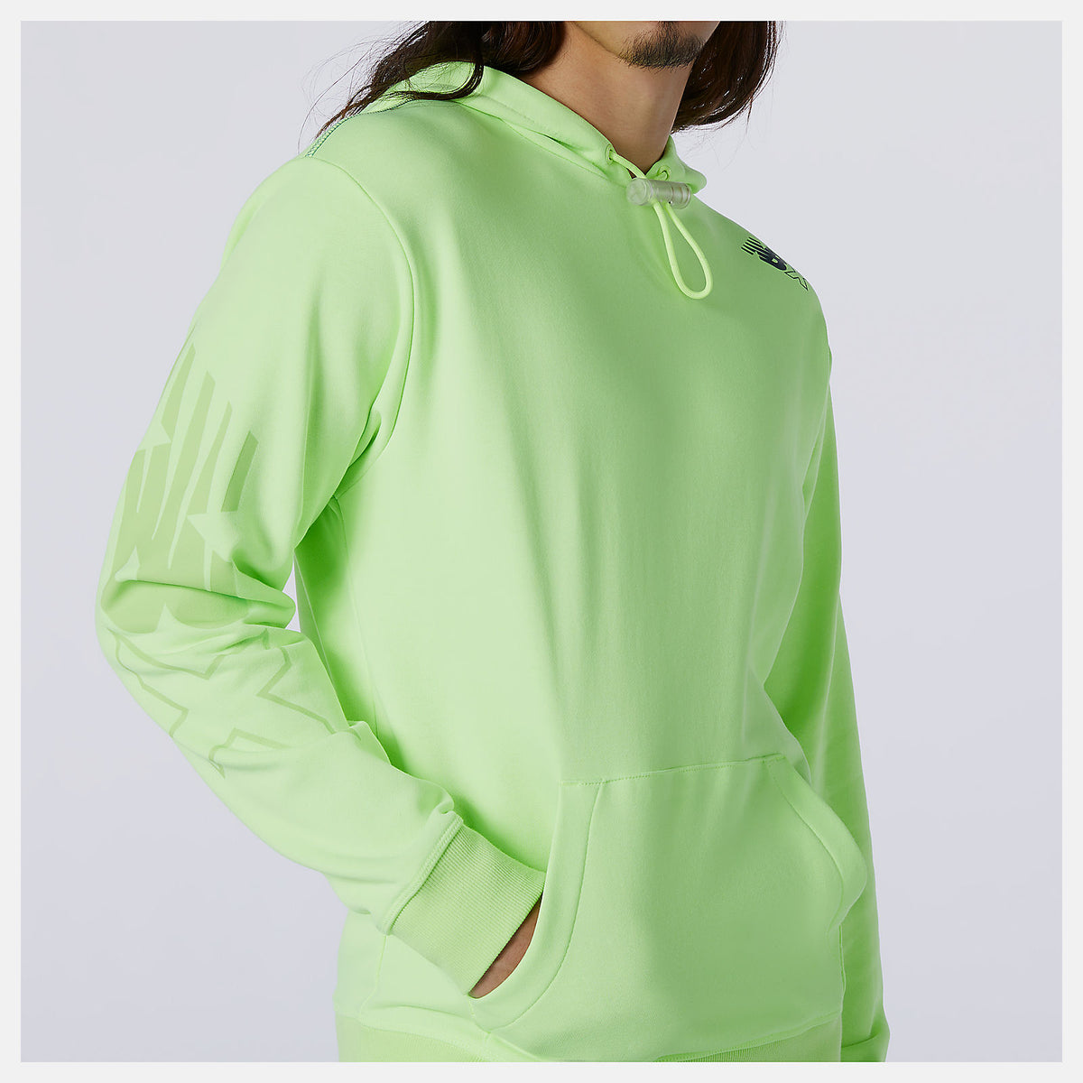 Bleached Lime Glo NB Essentials NBX Hoodie | New Balance Clothing