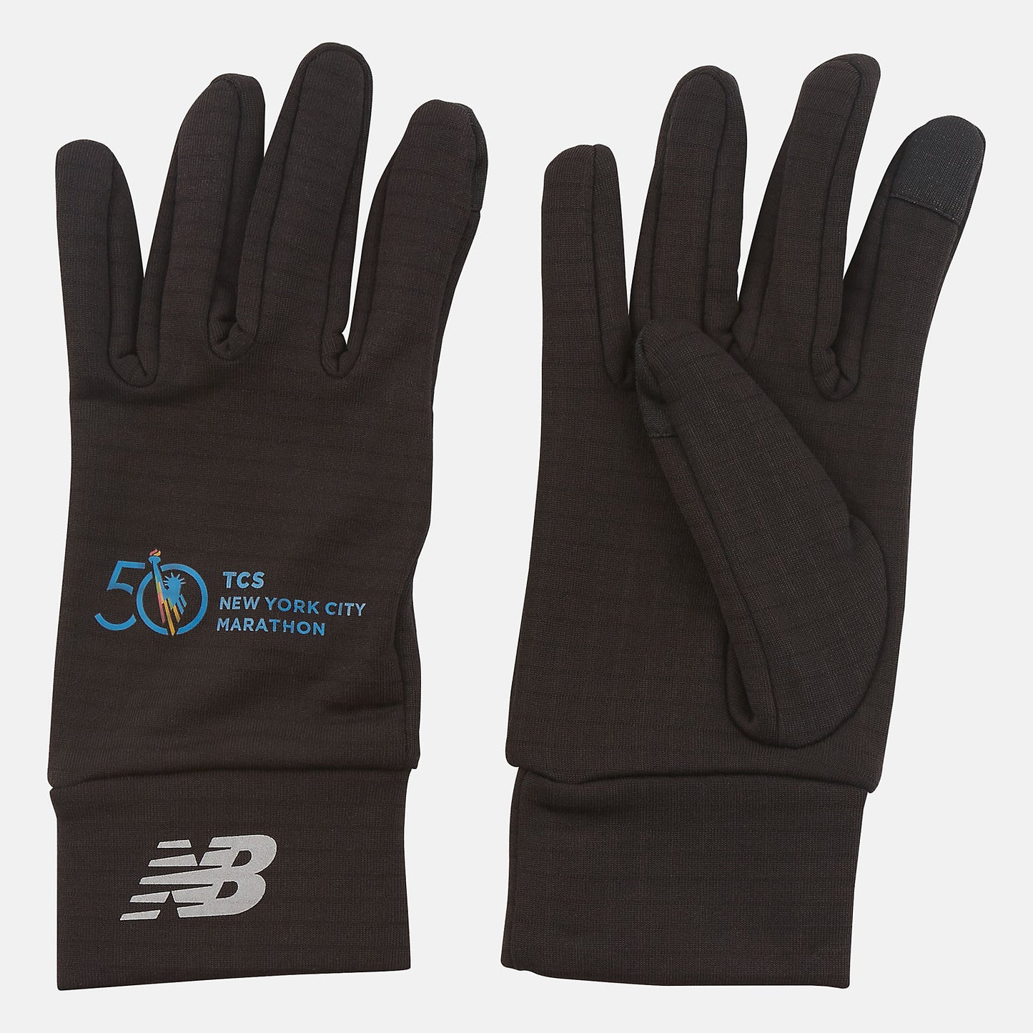 Black Marathon Heavyweight Grid Fleece Gloves | New Balance Accessories
