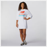 White NB Essentials Field Day Crew Fleece Dress | New Balance Clothing