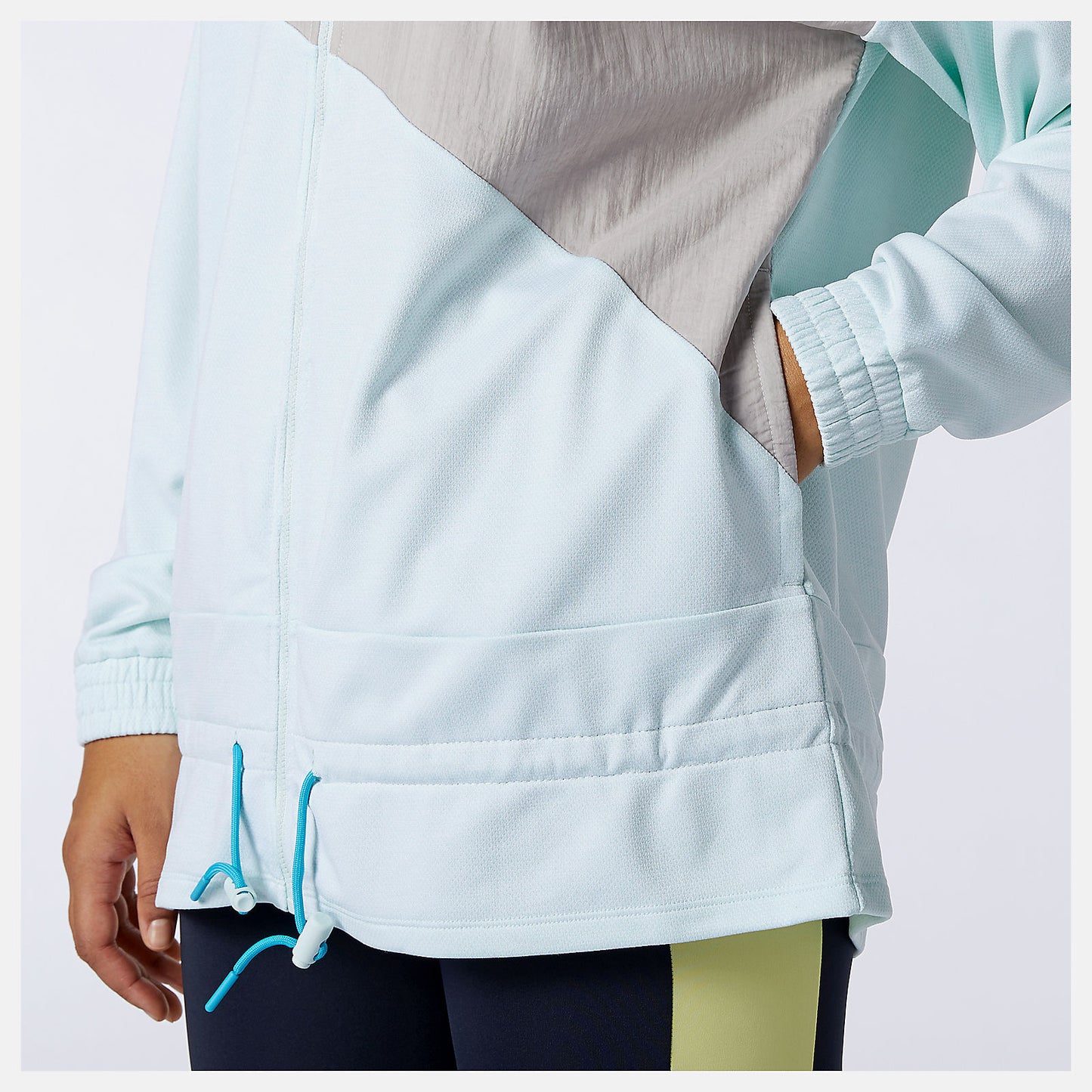 White/Jade Achiever Mix Media Jacket | New Balance Clothing