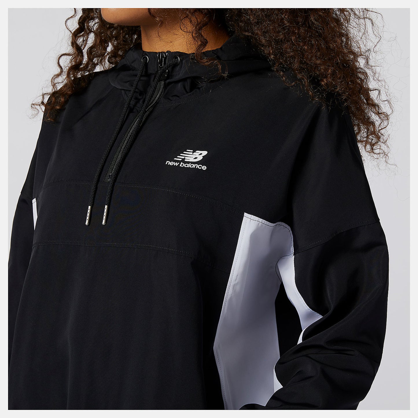 Black NB Essentials Windbreaker Anorak Jacket | New Balance Clothing