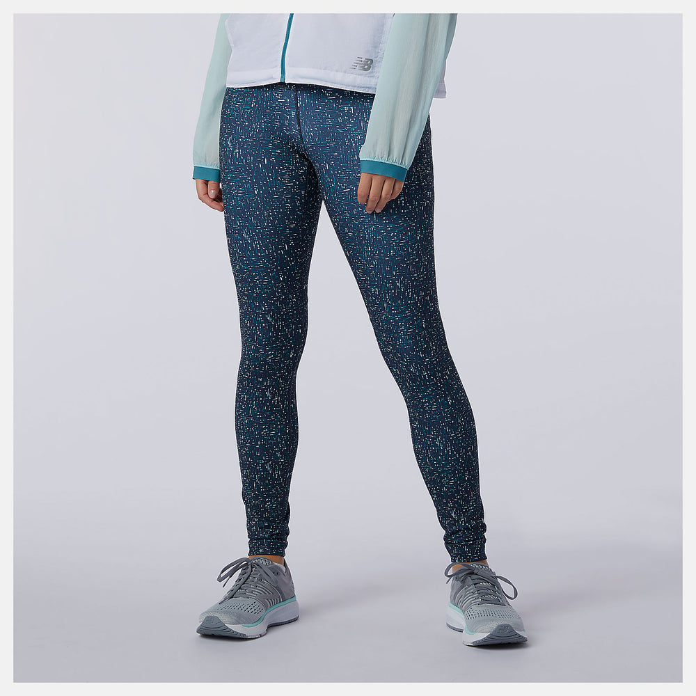 Mountain Teal Printed Impact Run Tight | New Balance Clothing