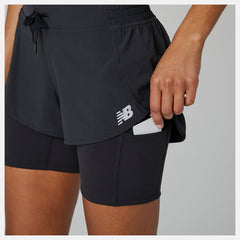 Black Impact Run 2 In 1 Short | New Balance Clothing