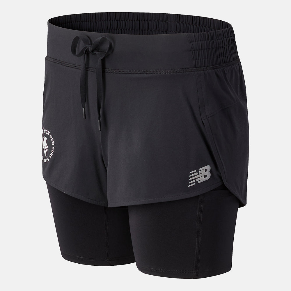 Black NYC Marathon Impact Run 2 In 1 Short | New Balance Clothing