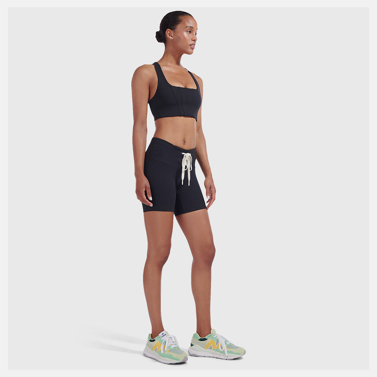 Black Staud Lace Up Fitted Short | New Balance Clothing