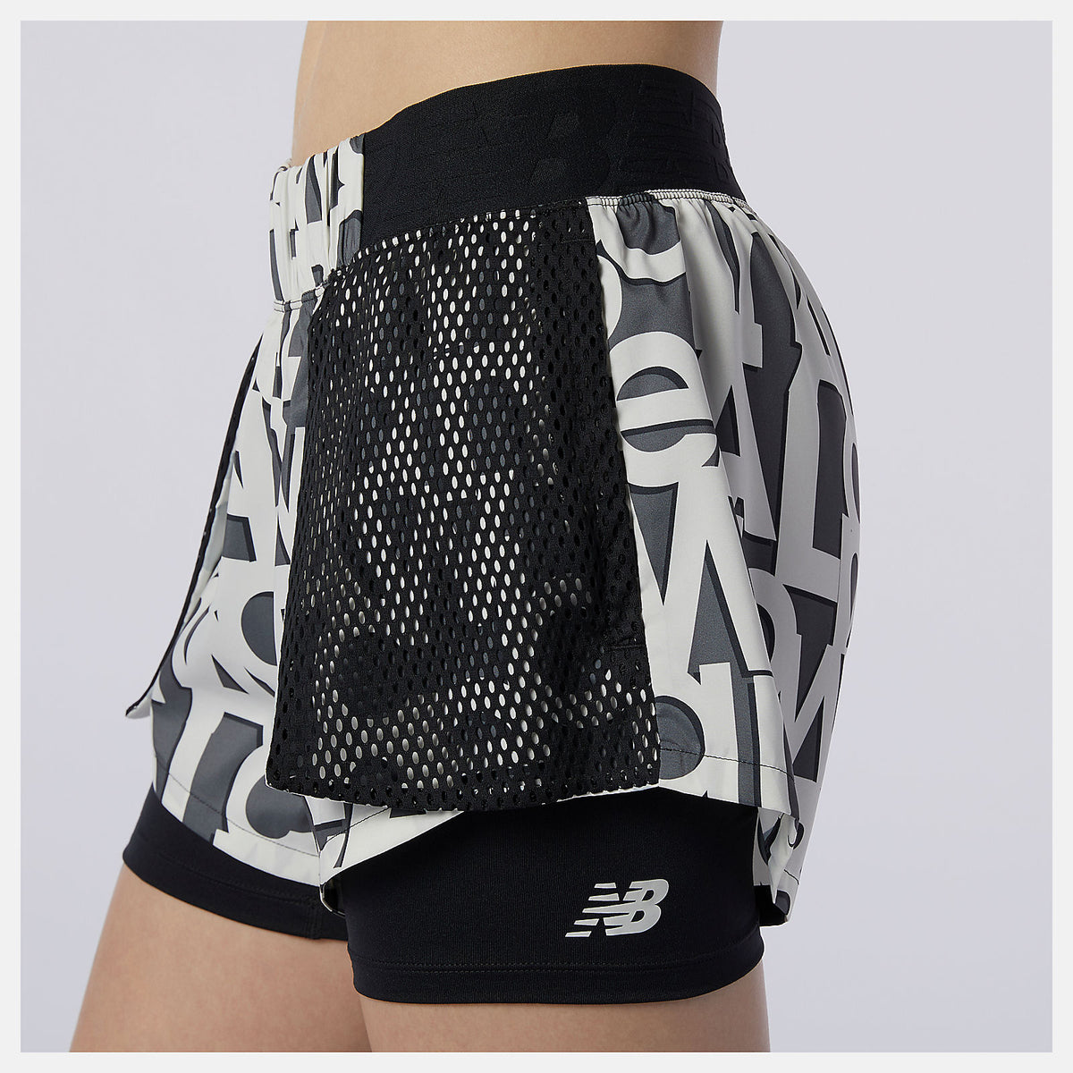 Black/White Relentless 2 In 1 Short Printed | New Balance Clothing