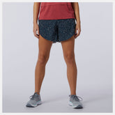 Teal Printed Impact Run 5 inch Short | New Balance Clothing
