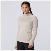 Sea Salt Heather NB Heat Grid Hoodie | New Balance Clothing