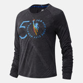 Black Heather NYC Marathon Q Speed Fuel Jacquard Long Sleeve | New Balance Clothing