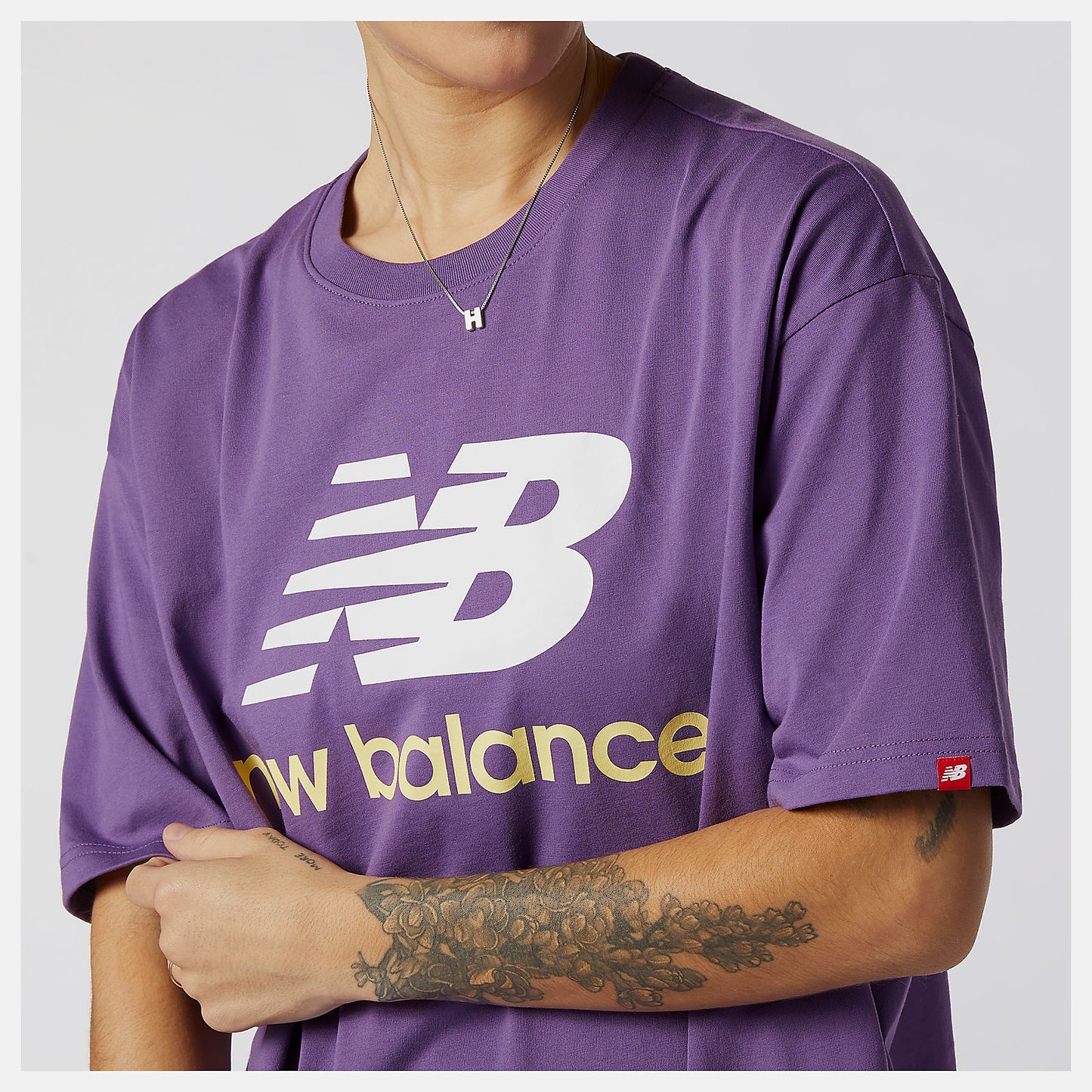 Sour Grape NB Essentials Stacked Logo Tee | New Balance Clothing