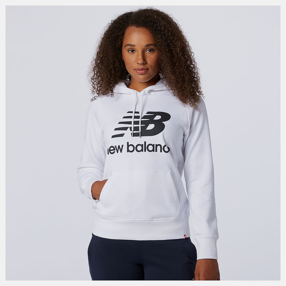 White/Black NB Essentials Pullover Hoodie | New Balance Clothing
