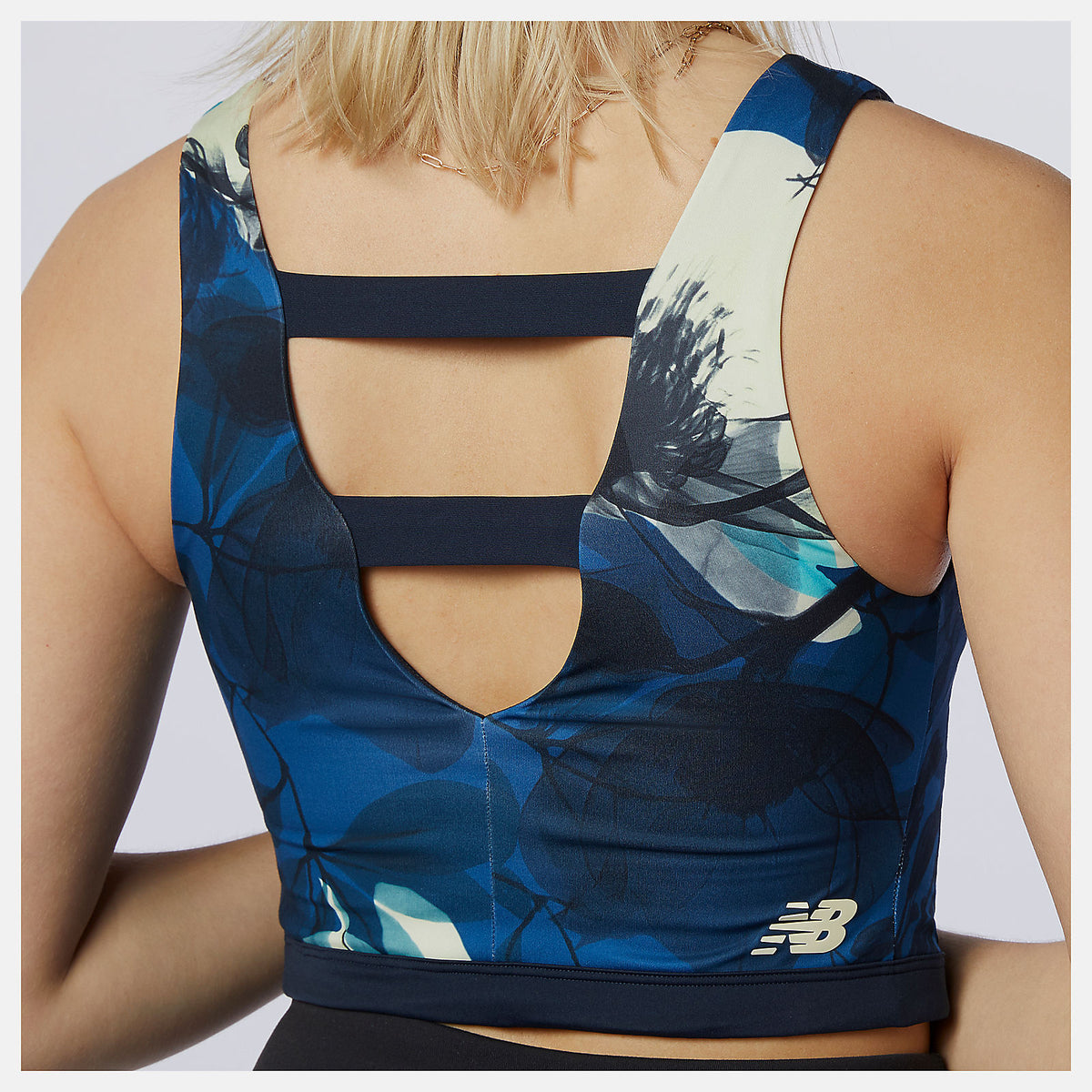 Blue Transform NBSleek Printed Crop Top | New Balance Clothing