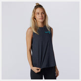 Eclipse Heather Relentless Cinched Back Graphic Tank | New Balance Clothing