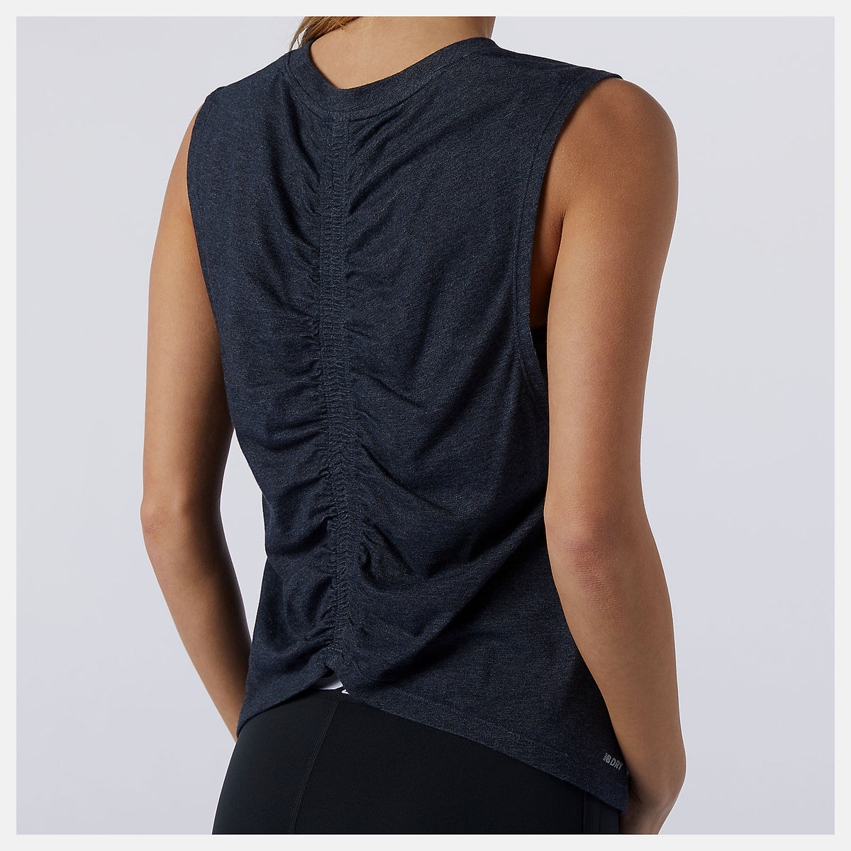 Eclipse Heather Relentless Cinched Back Graphic Tank | New Balance Clothing