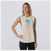 Lemon Haze Heather Relentless Cinched Back Graphic Tank | New Balance Clothing