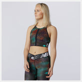 Black Print Relentless Printed Crop Top | New Balance Clothing