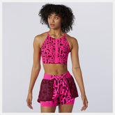 Pink Glo Relentless Printed Crop Top | New Balance Clothing
