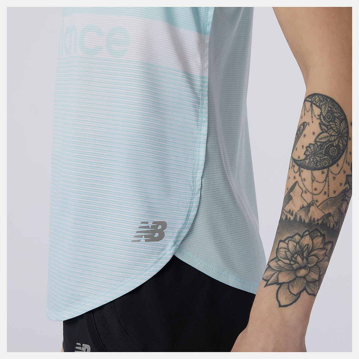 Pale Blue Printed Accelerate Tank | New Balance Clothing