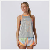 Athletic Grey Heather Printed Fast Flight Tank | New Balance Clothing