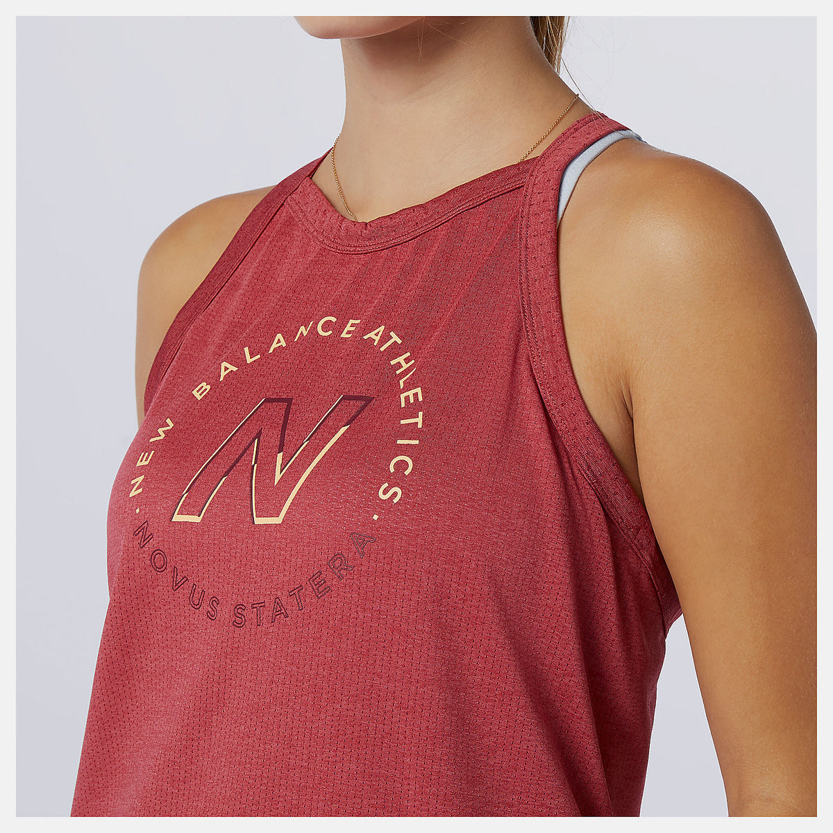 Earth Red Printed Impact Run Hybrid Tank | New Balance Clothing