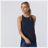 Eclipse Heather Printed Impact Run Hybrid Tank | New Balance Clothing