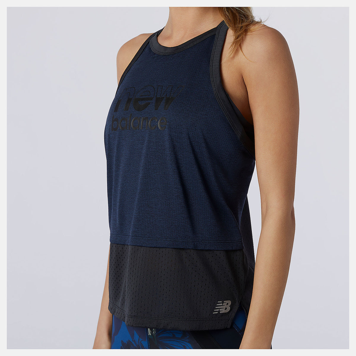Eclipse Heather Printed Impact Run Hybrid Tank | New Balance Clothing